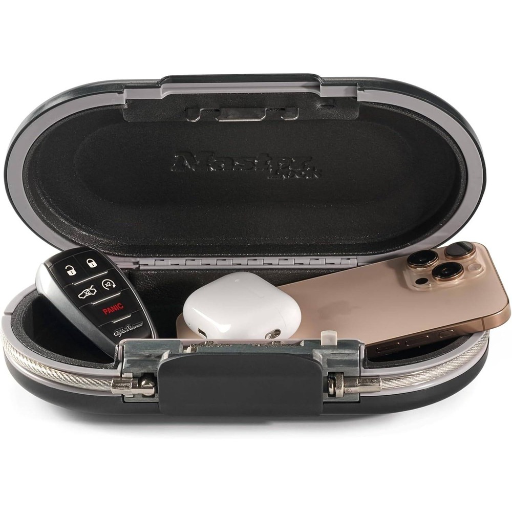 Master Lock 5900D Portable Small Lock Box Gunmetal Grey, Set Your Own